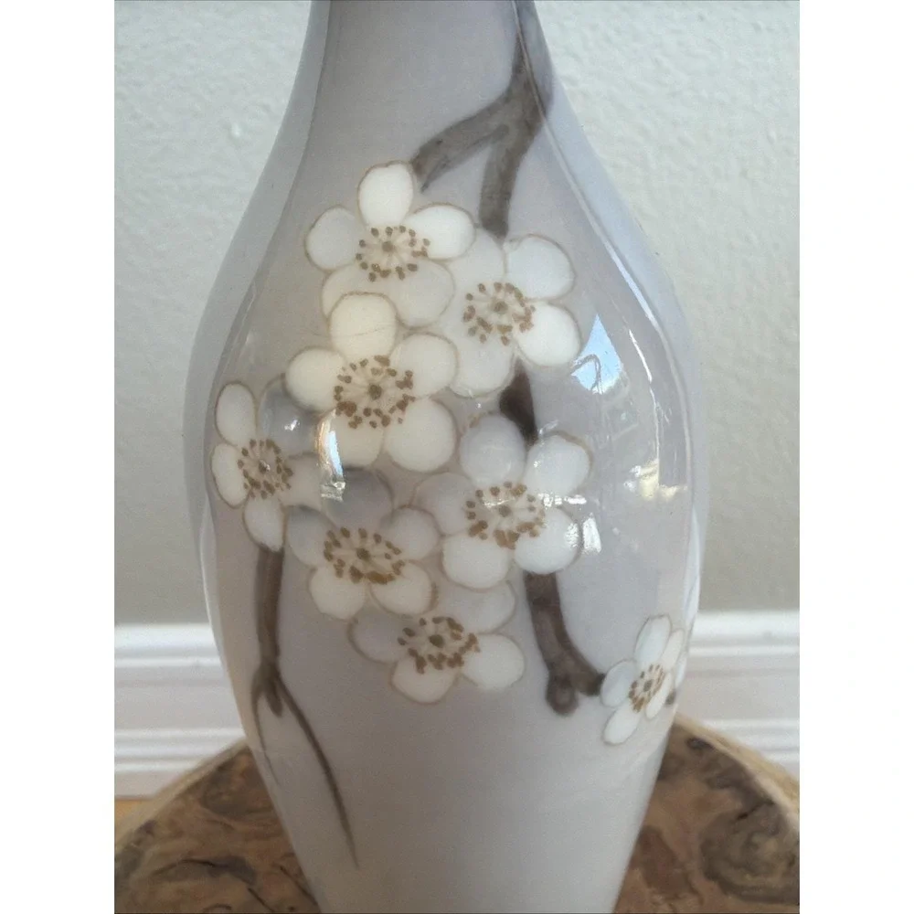 Vintage Bing & Grøndahl B&G Copenhagen Hand-Painted‎ Porcelain Blossom Vase